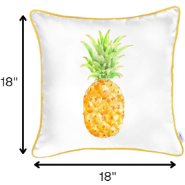 Orange And White Printed Pineapple Throw Pillow