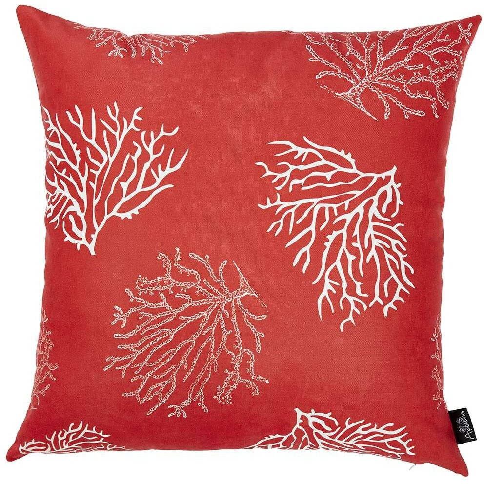 Red And Silver Coral Reef Decorative Throw Pillow