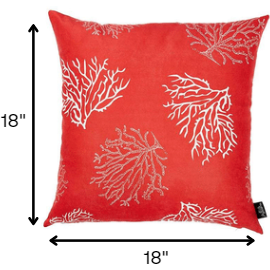Red And Silver Coral Reef Decorative Throw Pillow