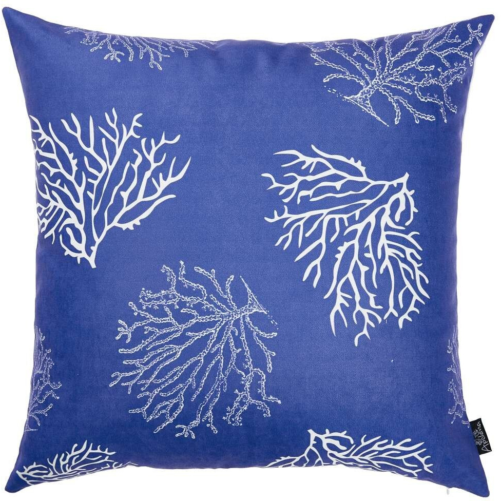 Blue And Silver Coral Reef Decorative Throw Pillow