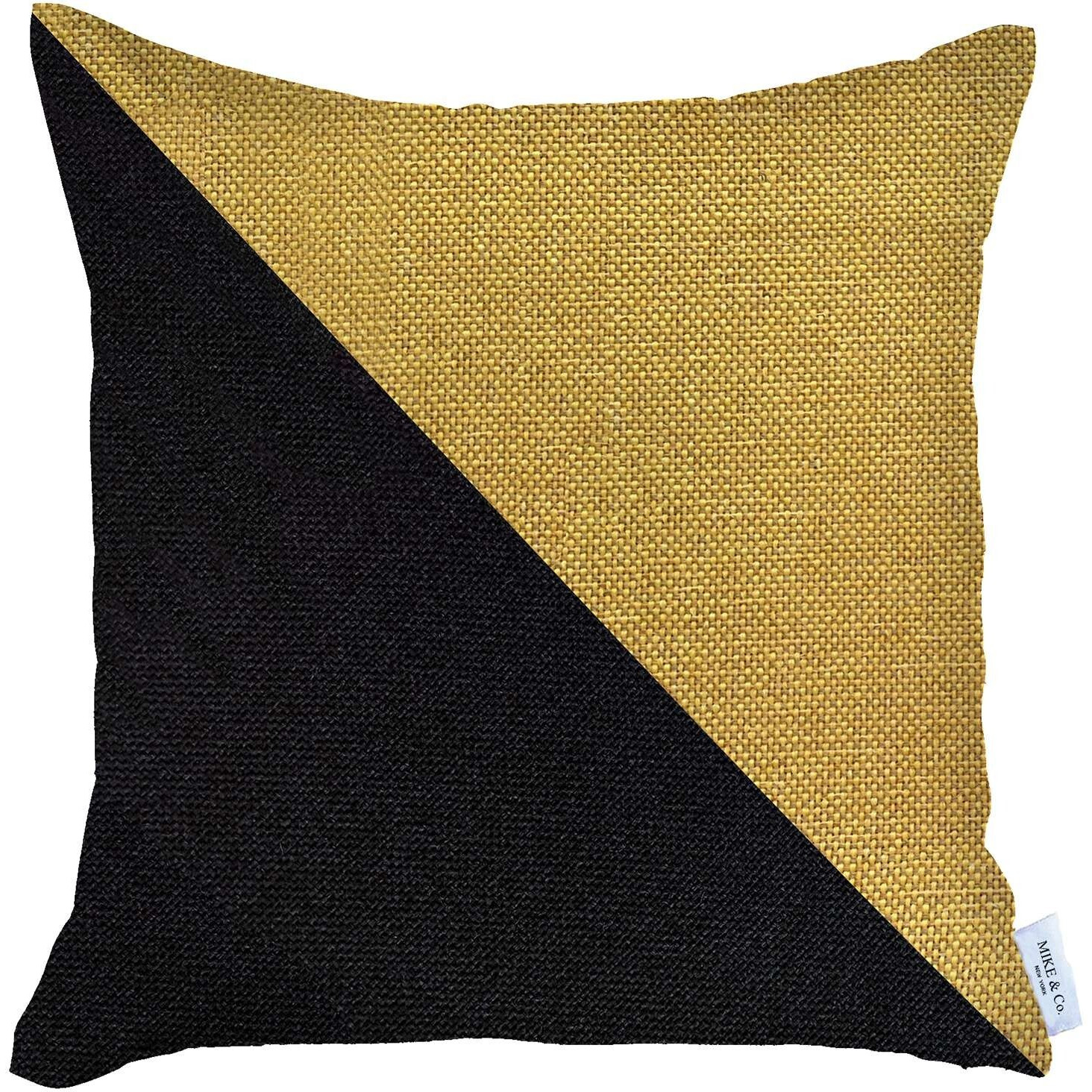 Yellow And Black Diagonal Decorative Throw Pillow