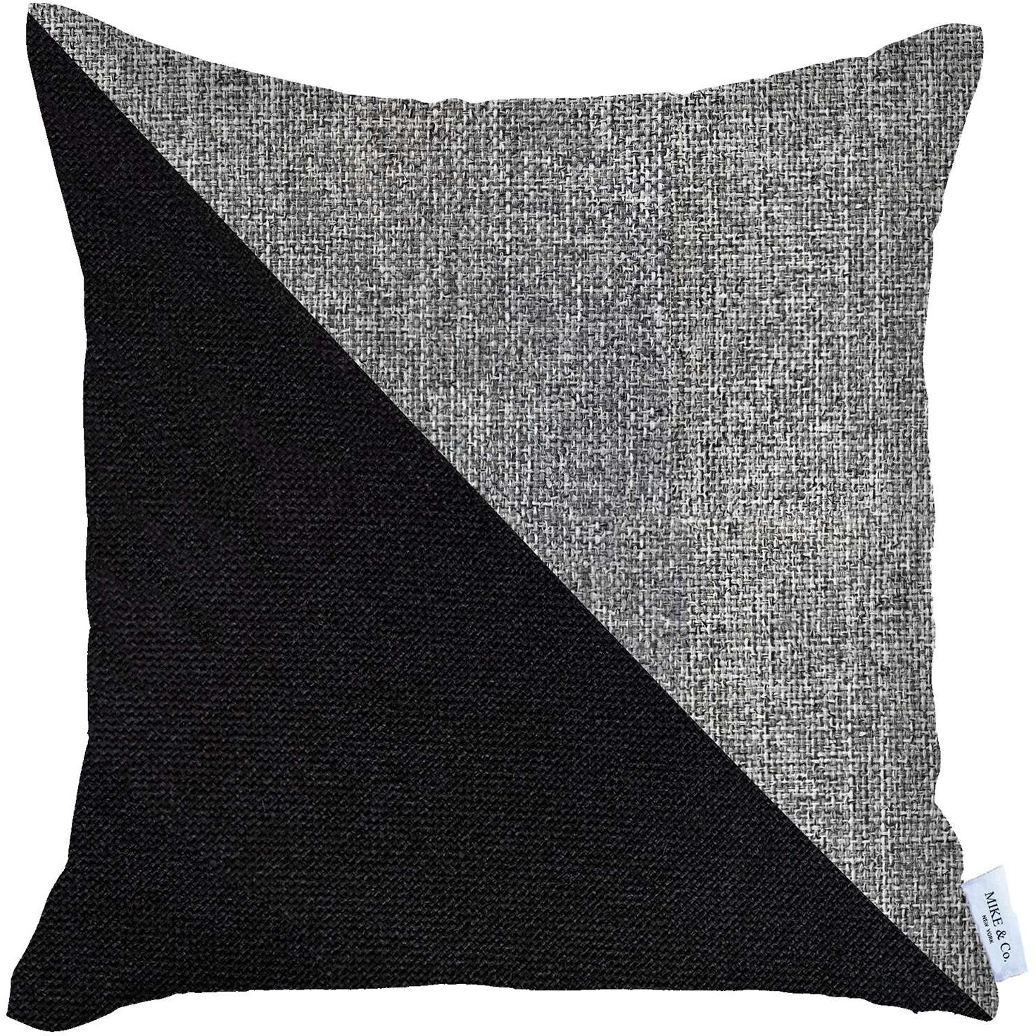 Gray And Black Diagonal Decorative Throw Pillow