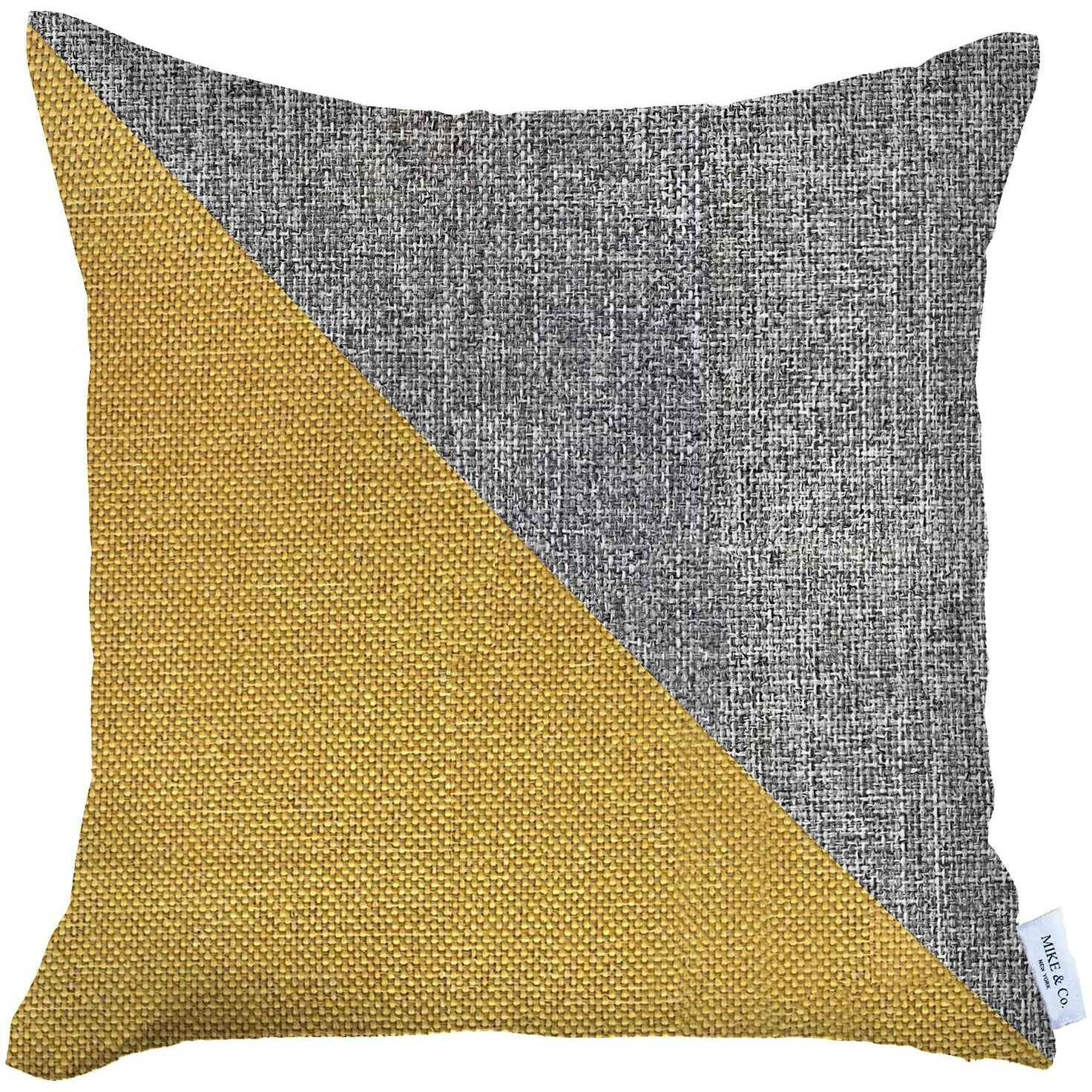 Gray And Yellow Diagonal Decorative Throw Pillow
