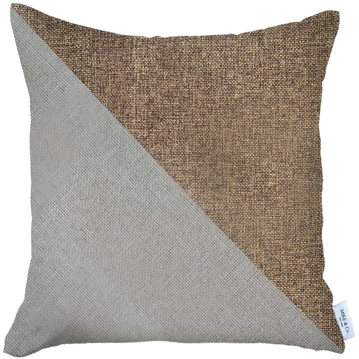 Brown And White Diagonal Decorative Throw Pillow