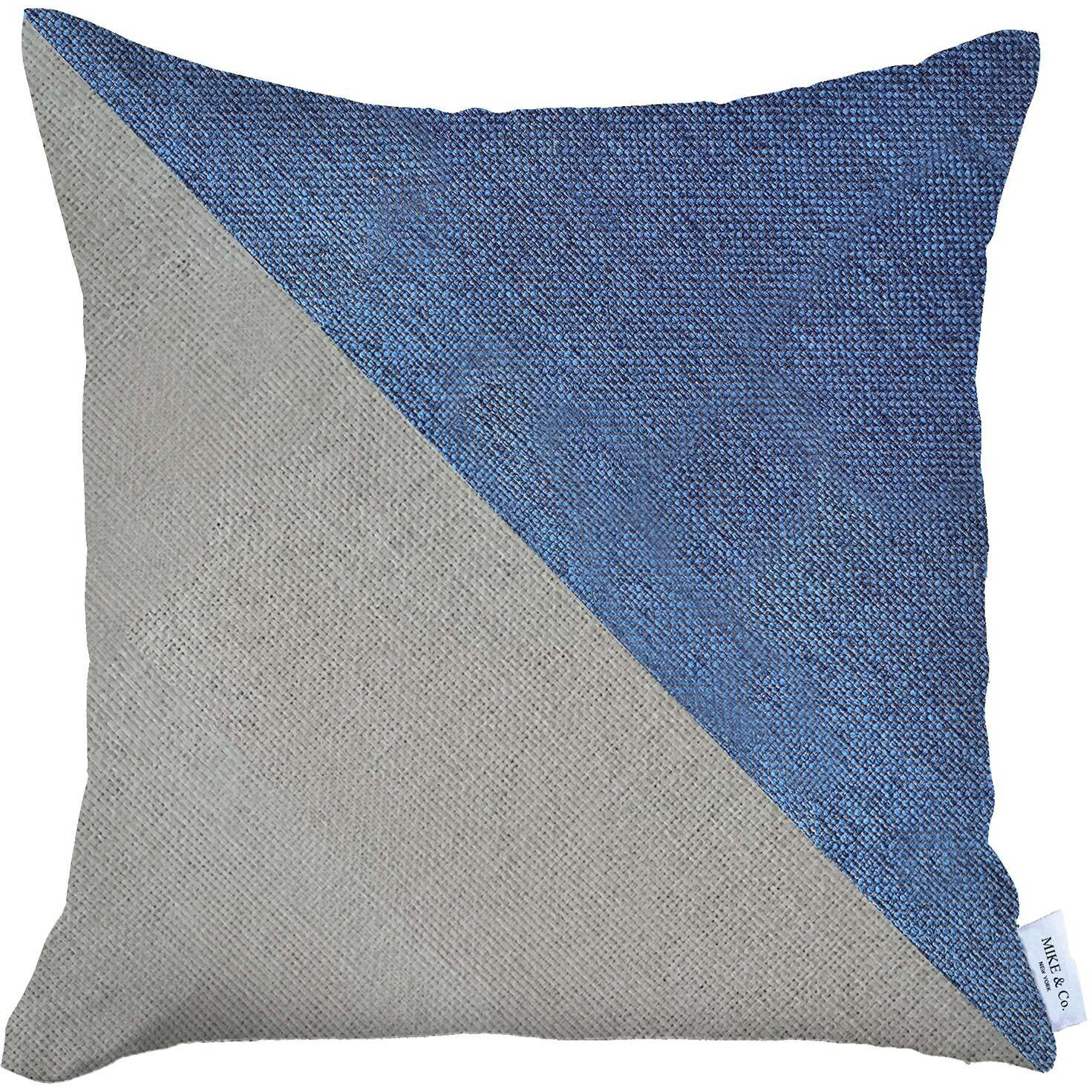 Blue And Ivory Diagonal Decorative Throw Pillow