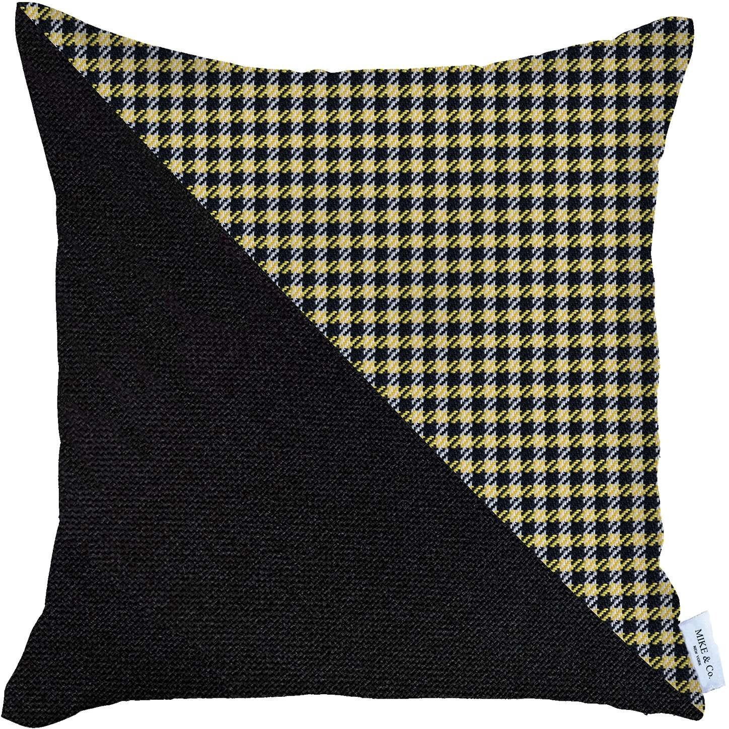 Yellow Houndstooth Modern Decorative Throw Pillow