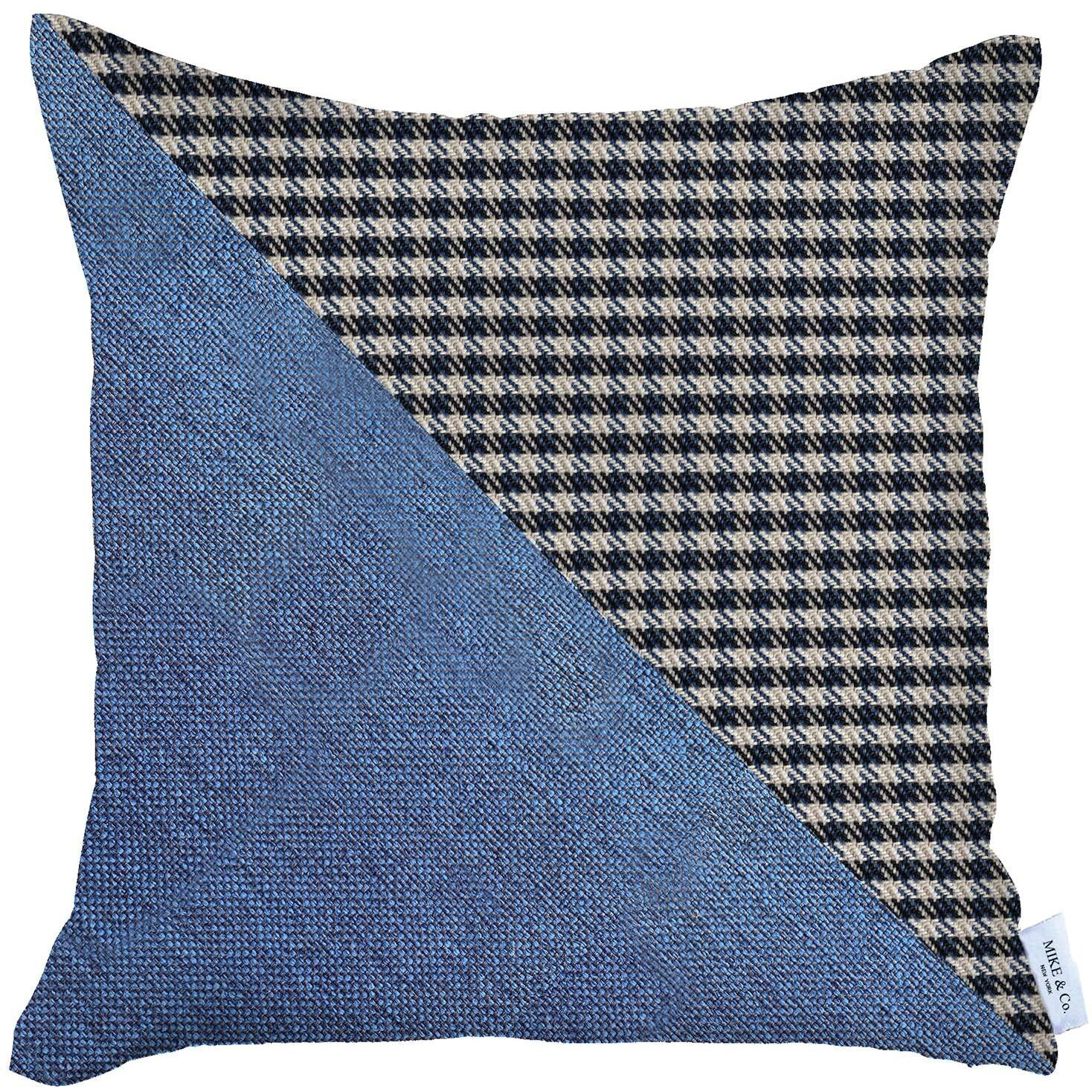 Blue Houndstooth Modern Decorative Throw Pillow