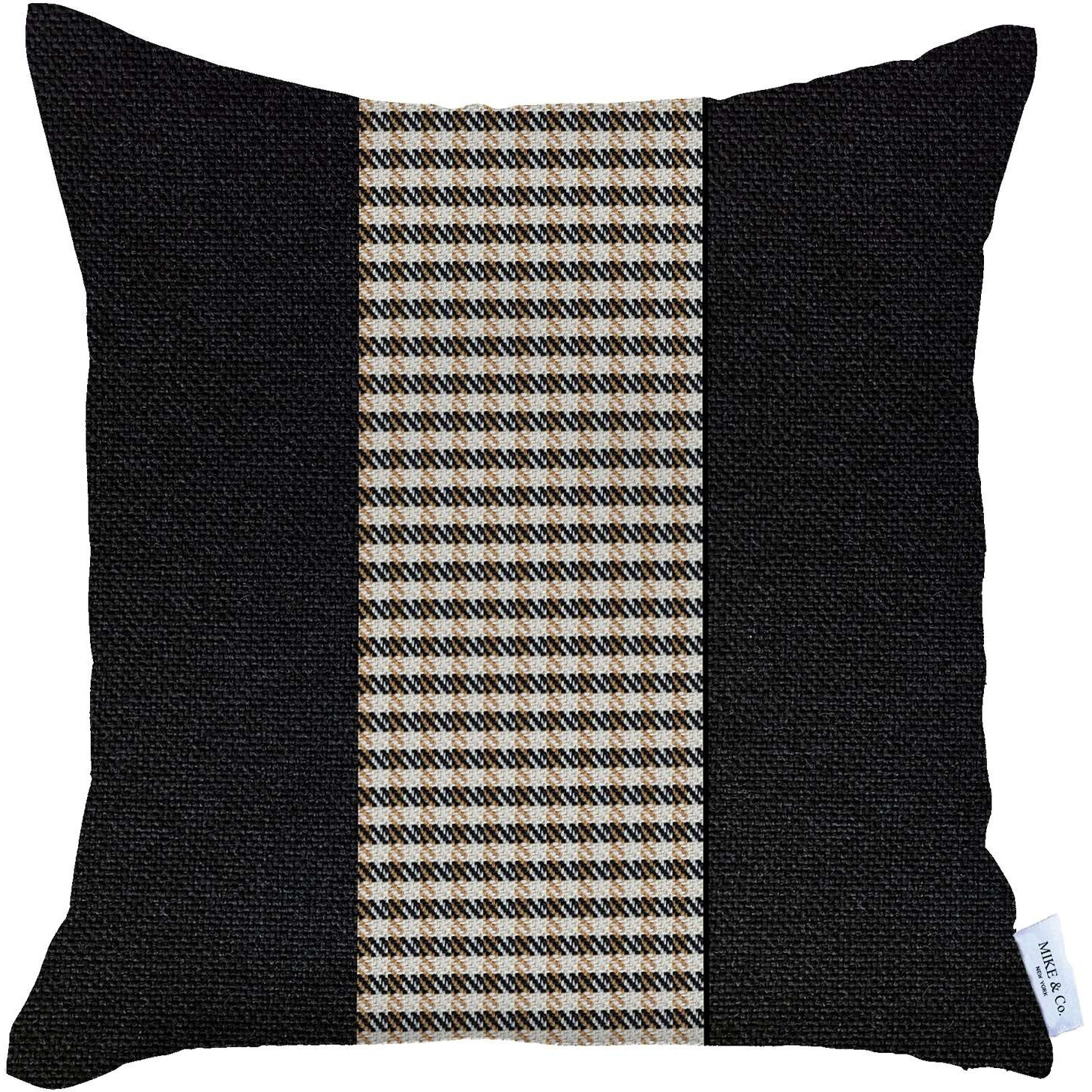 Black And Tan Houndstooth Throw Pillow