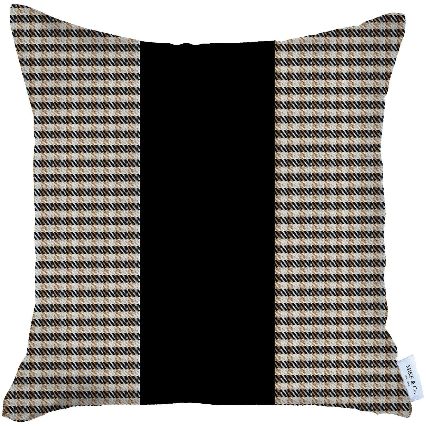 Tan Houndstooth Decorative Throw Pillow