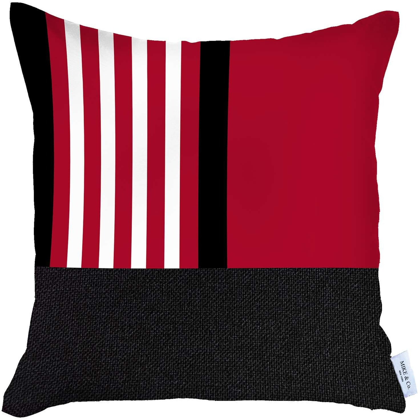 Red And Black Printed Geometric Throw Pillow