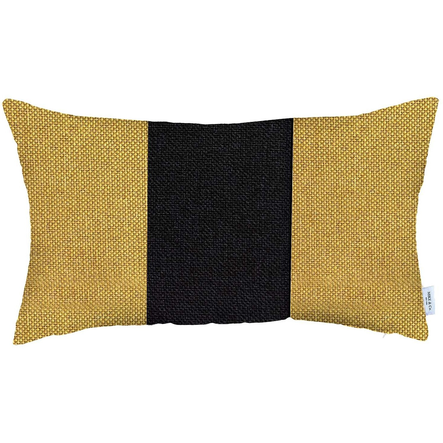 Yellow And Black Midsection Lumbar Throw Pillow
