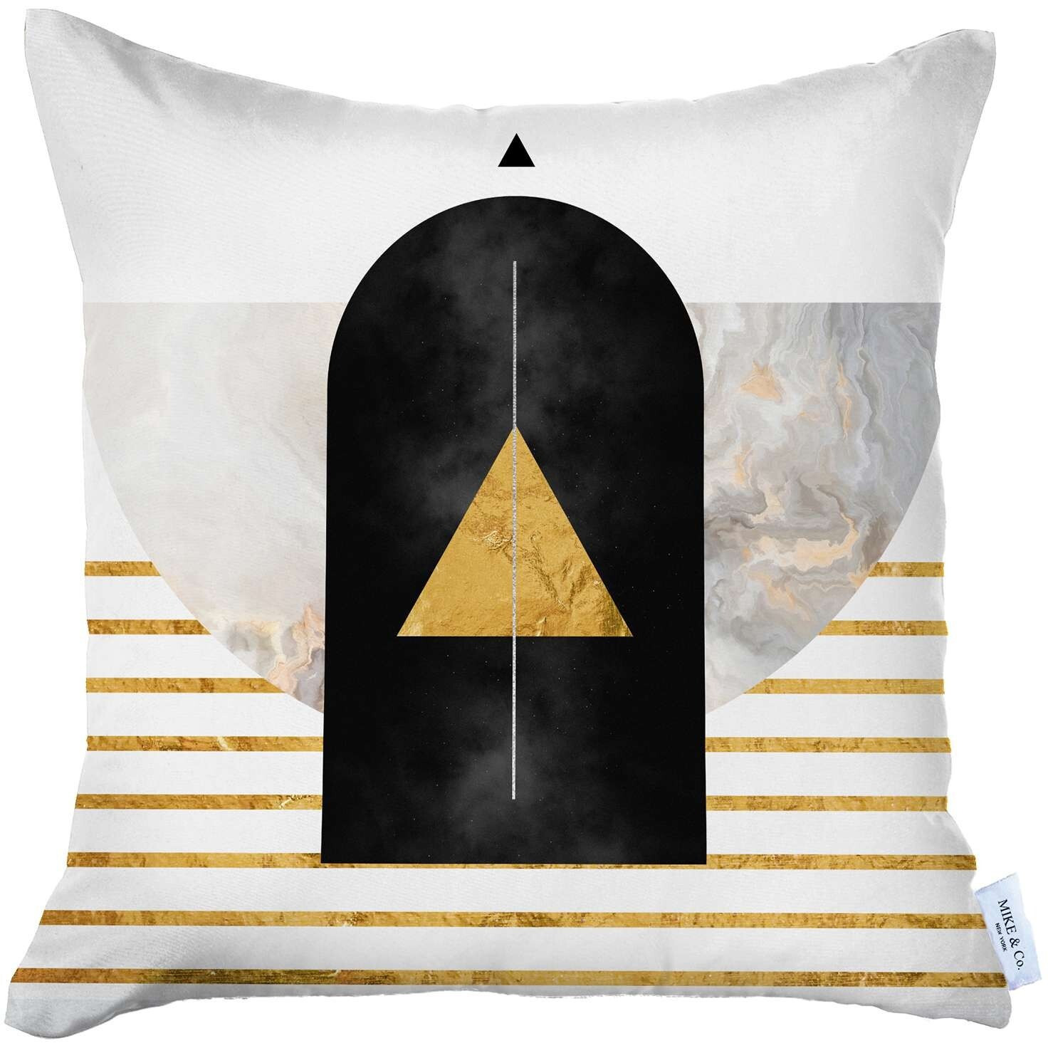 Yellow And Cream Arrowhead Printed Throw Pillow