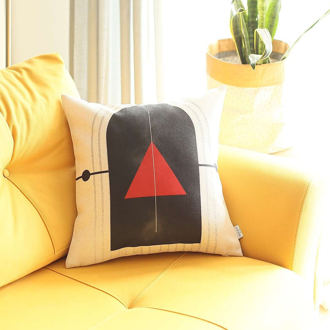 Red And Cream Arrowhead Printed Throw Pillow