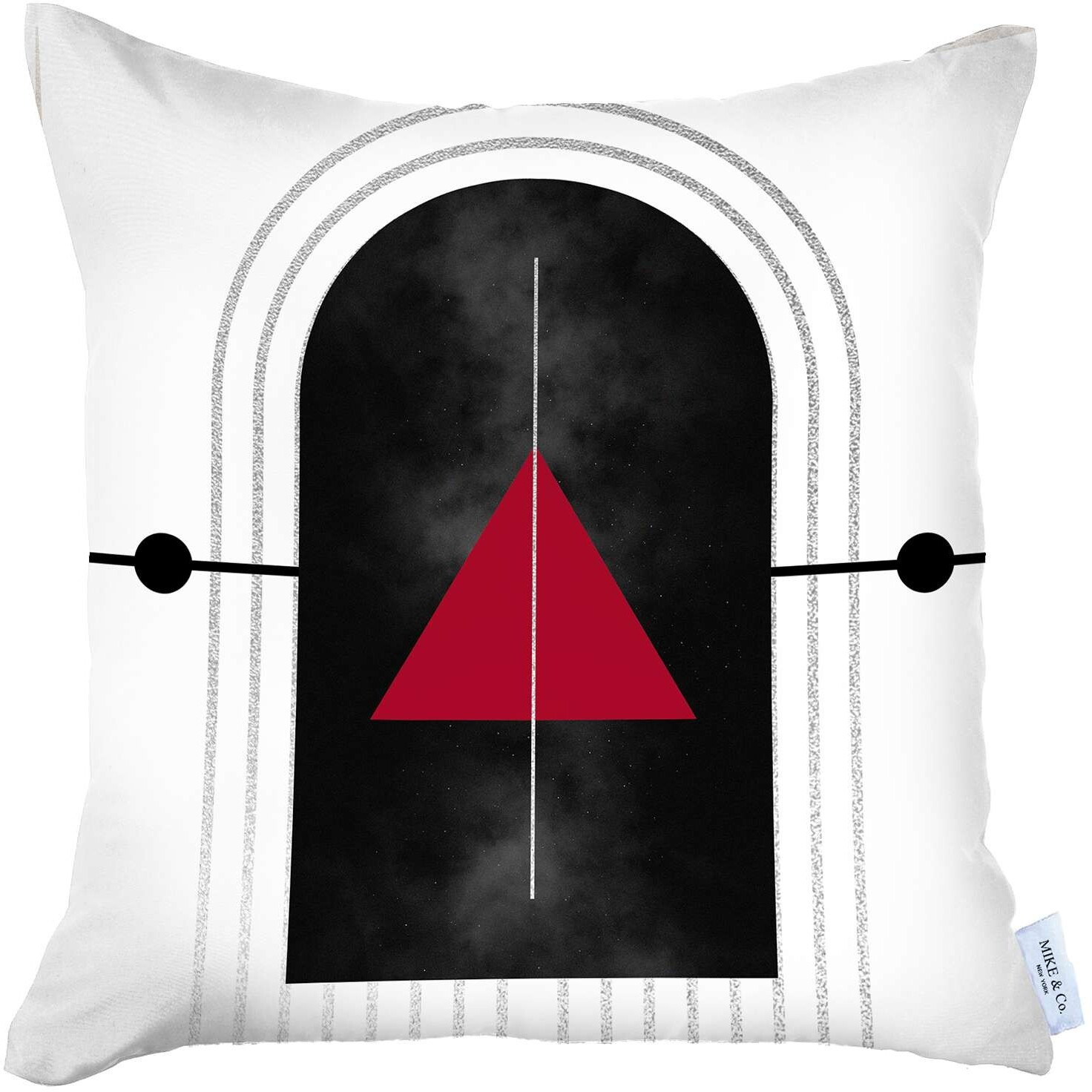 Red And Cream Arrowhead Printed Throw Pillow