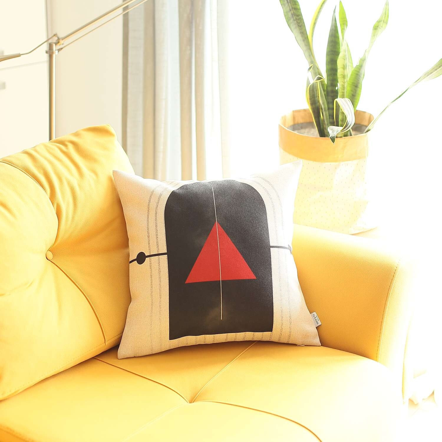 Red And Cream Arrowhead Printed Throw Pillow