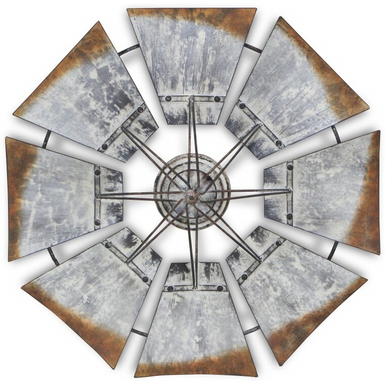 Metal Windmill Shaped Wall Decor