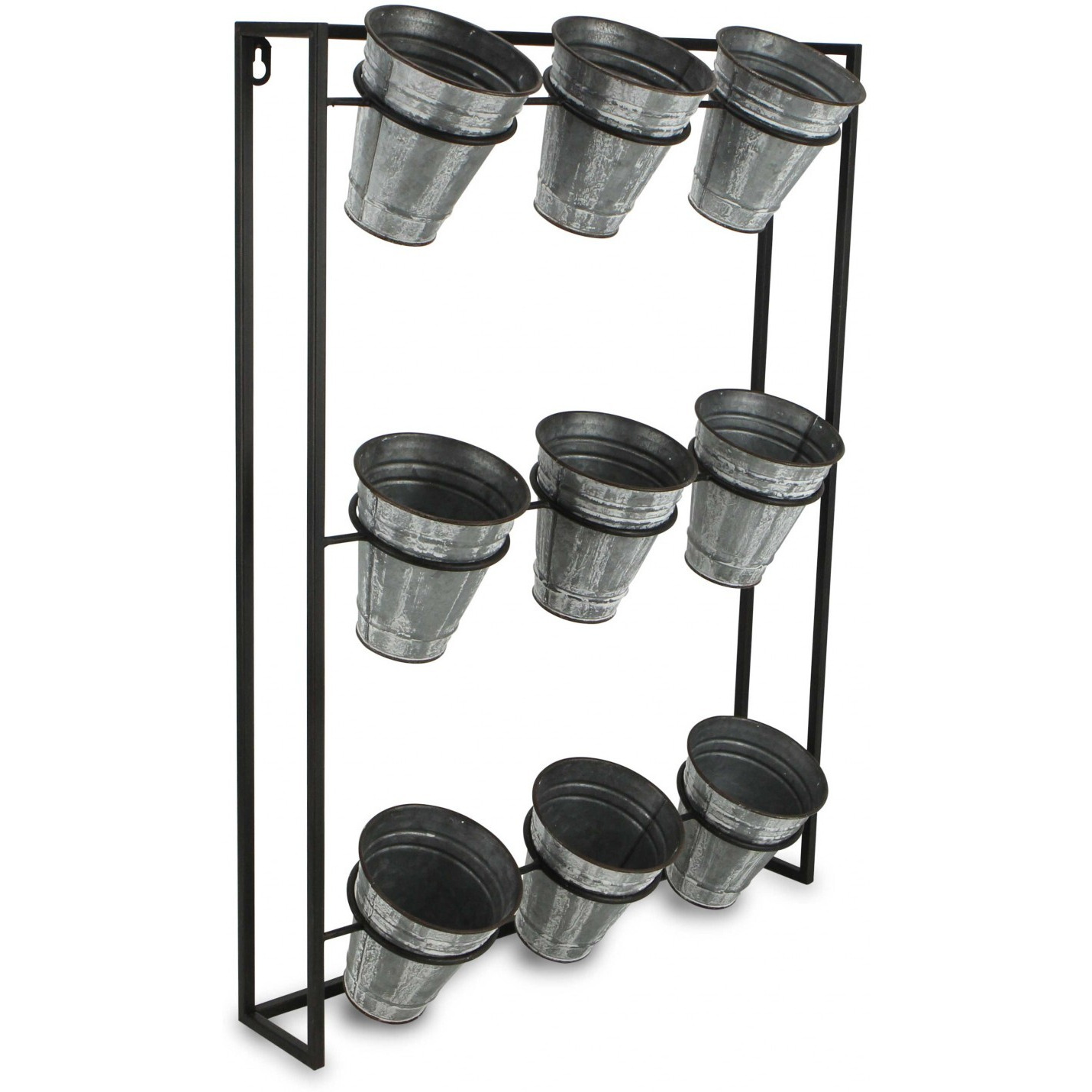 Nine Pot Metal Framed Wall Planter