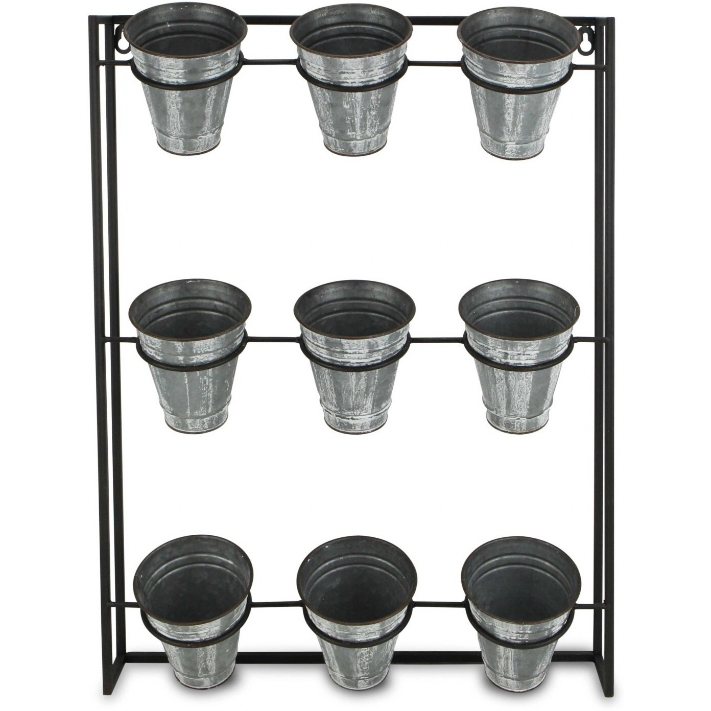Nine Pot Metal Framed Wall Planter