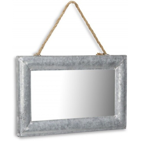 Galvanized Metal Hanging Mirror