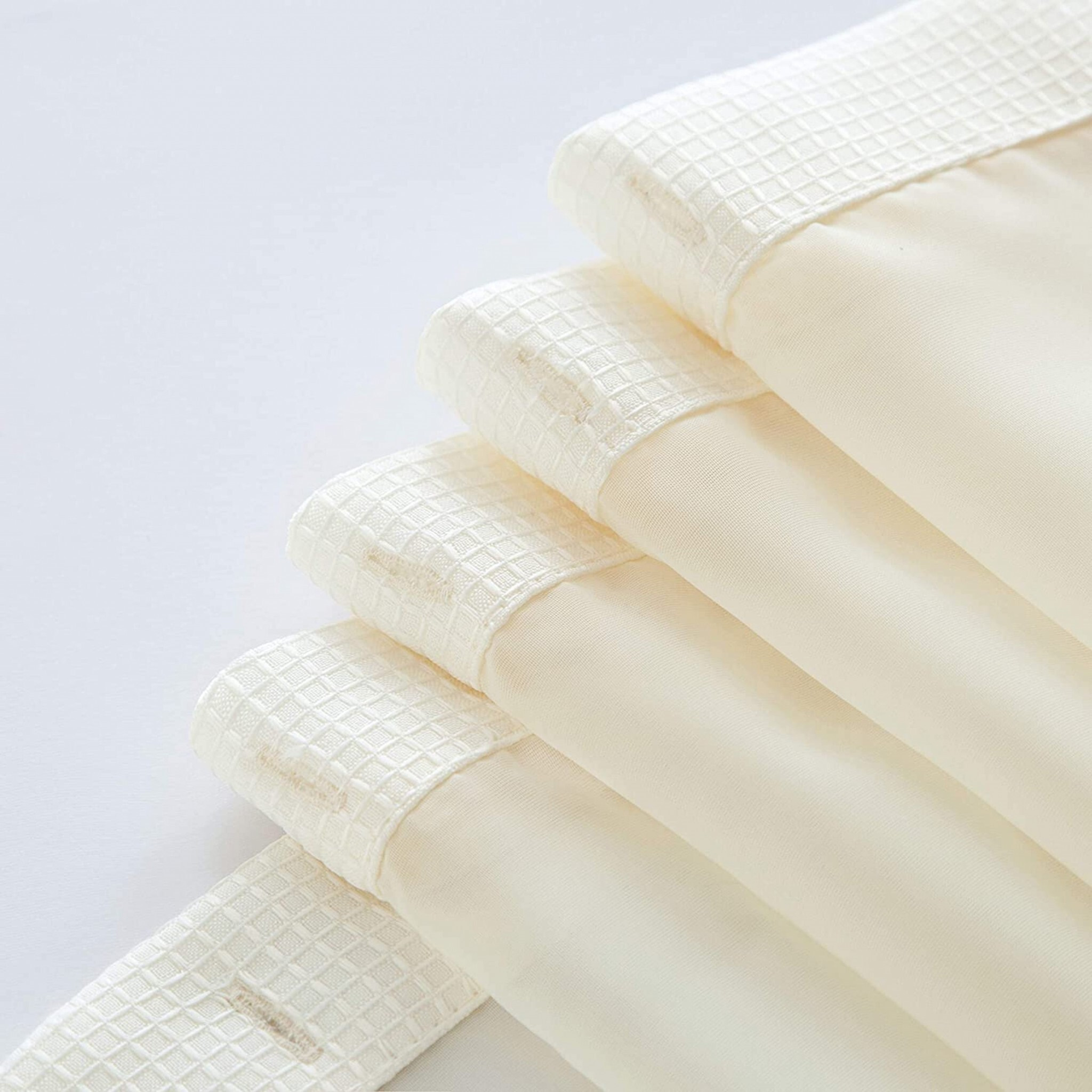 Ivory Sheer And Grid Shower Curtain And Liner Set