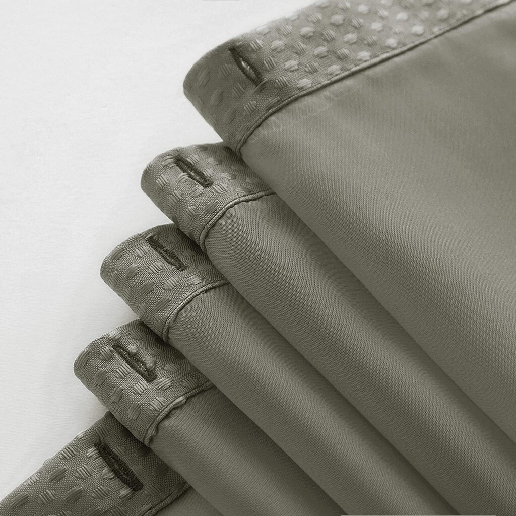 Gray Sheer And Grid Shower Curtain And Liner Set