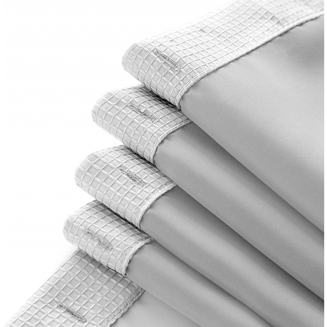 Silver Modern Grid Shower Curtain And Liner Set