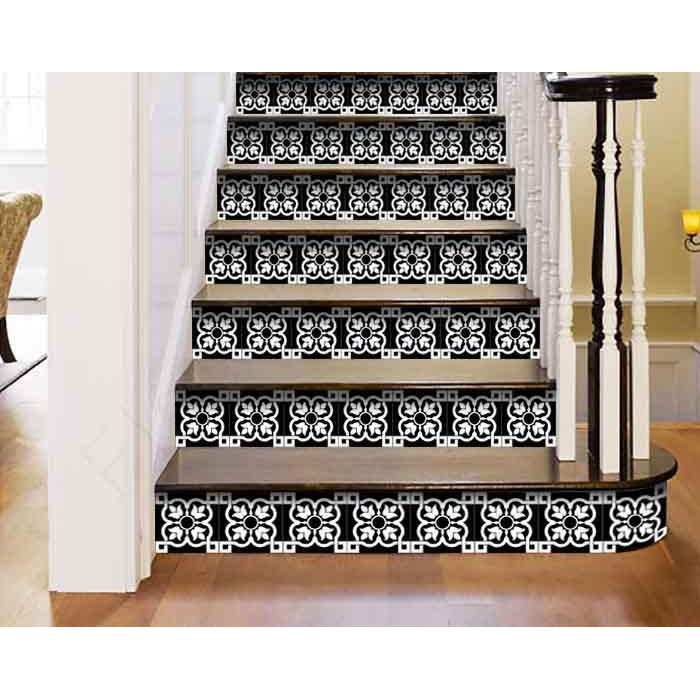 8"" X 8"" Black And White Stark Peel And Stick Removable Tiles