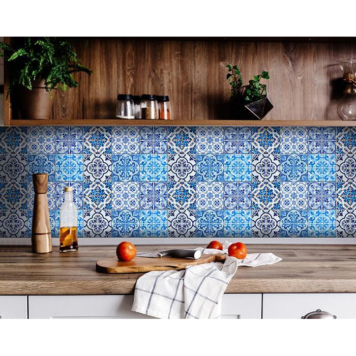 4"" X 4"" Azul Gianna Peel And Stick Tiles