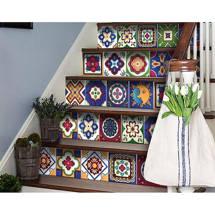 4"" X 4"" Mediterra Celestial Mosaic Peel And Stick Removable Tiles