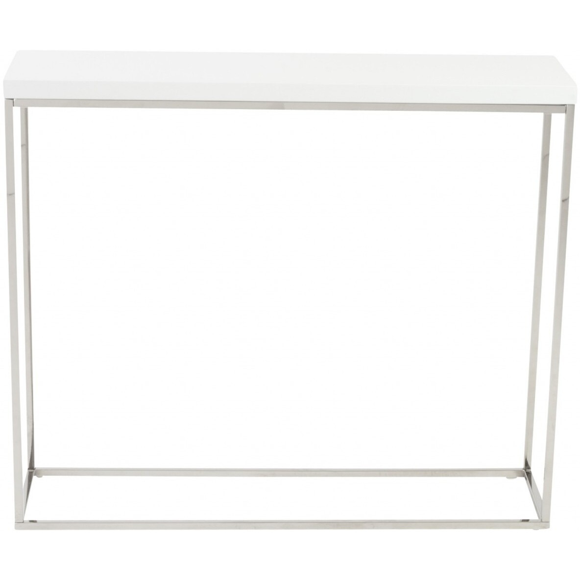 Modern White Gloss And Chrome Console Table