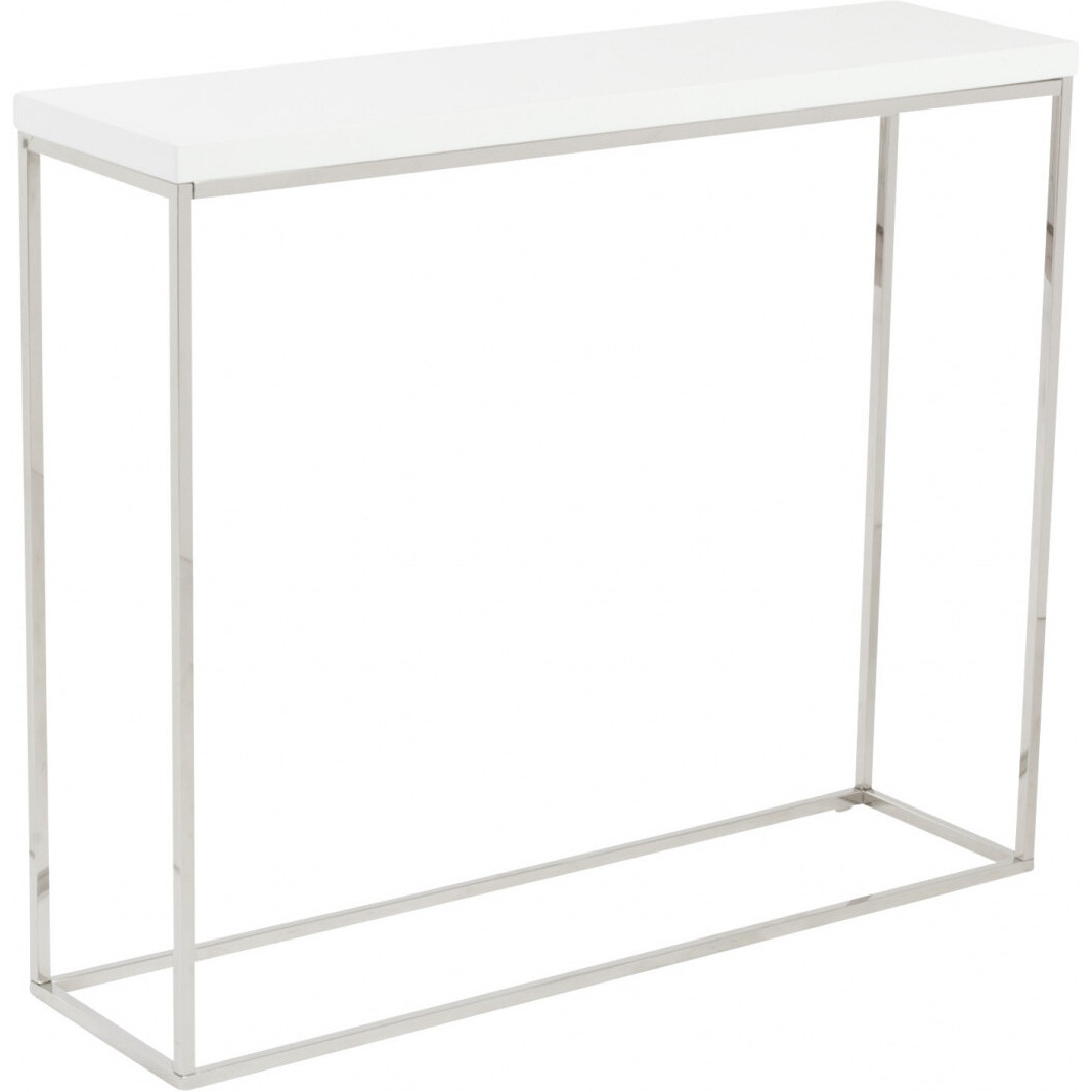 Modern White Gloss And Chrome Console Table