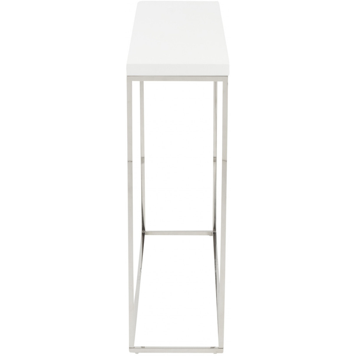 Modern White Gloss And Chrome Console Table