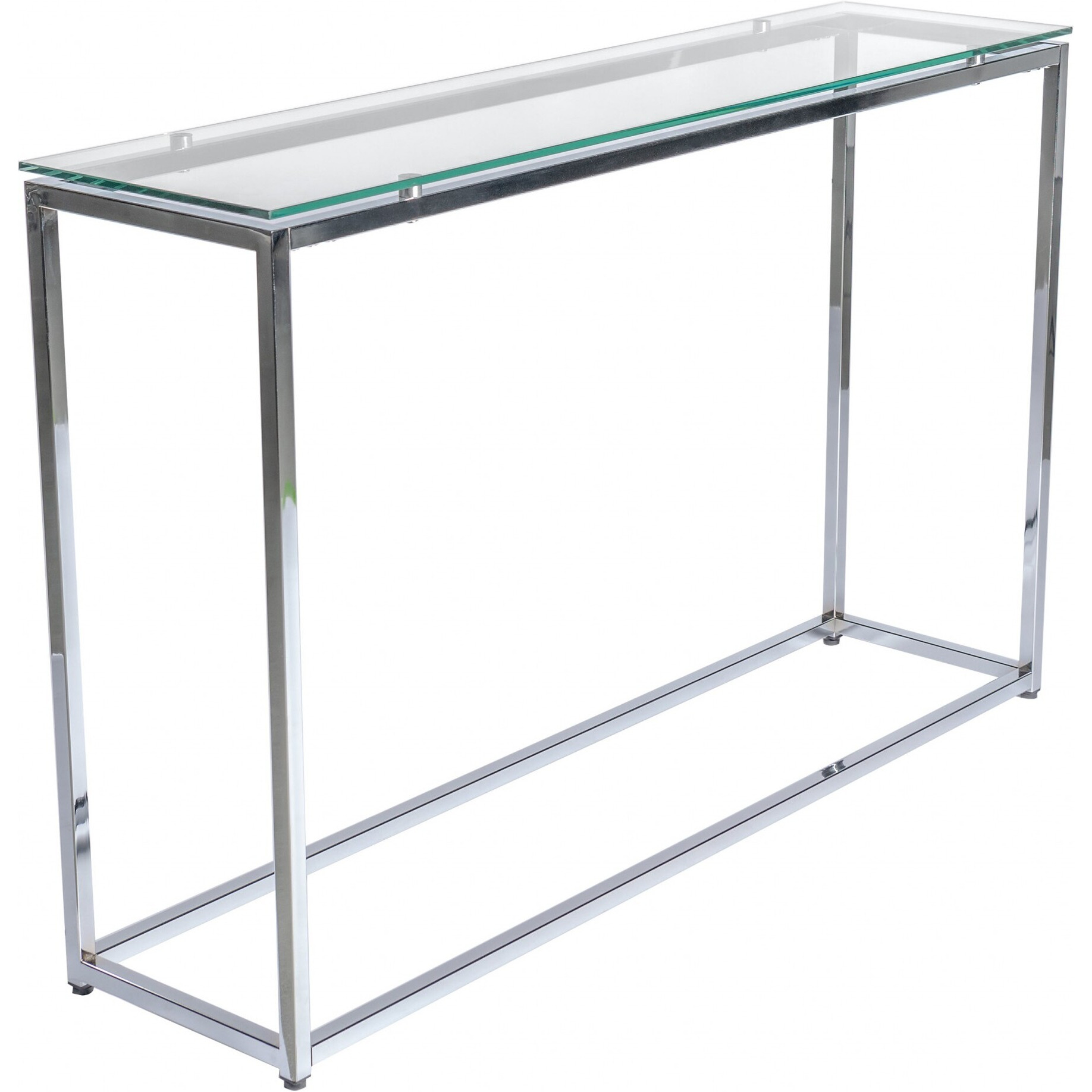 Geo Xl Rectangle Clear Glass And Chrome Console Table