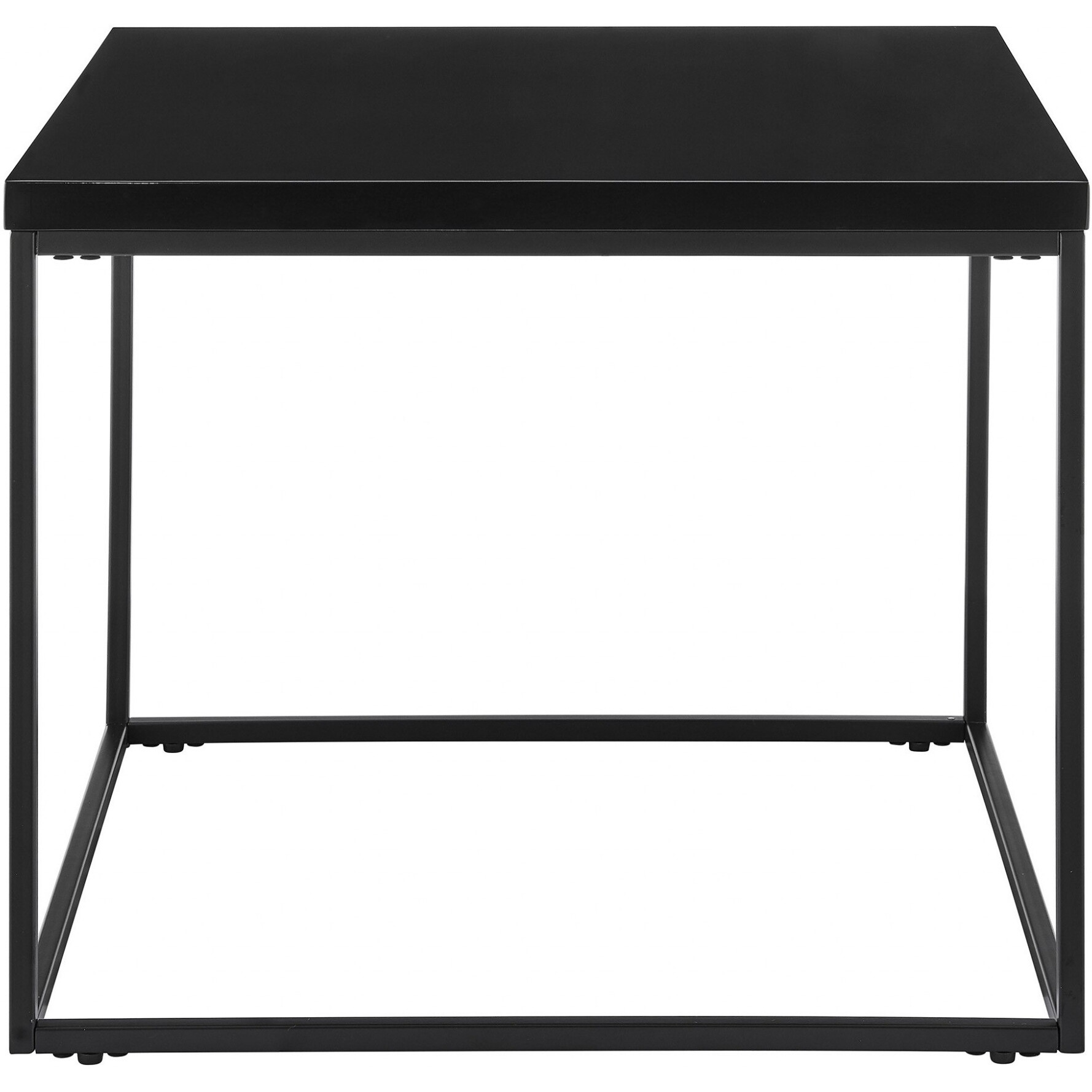 Modern Black Gloss And Matte Black Cube Side Table