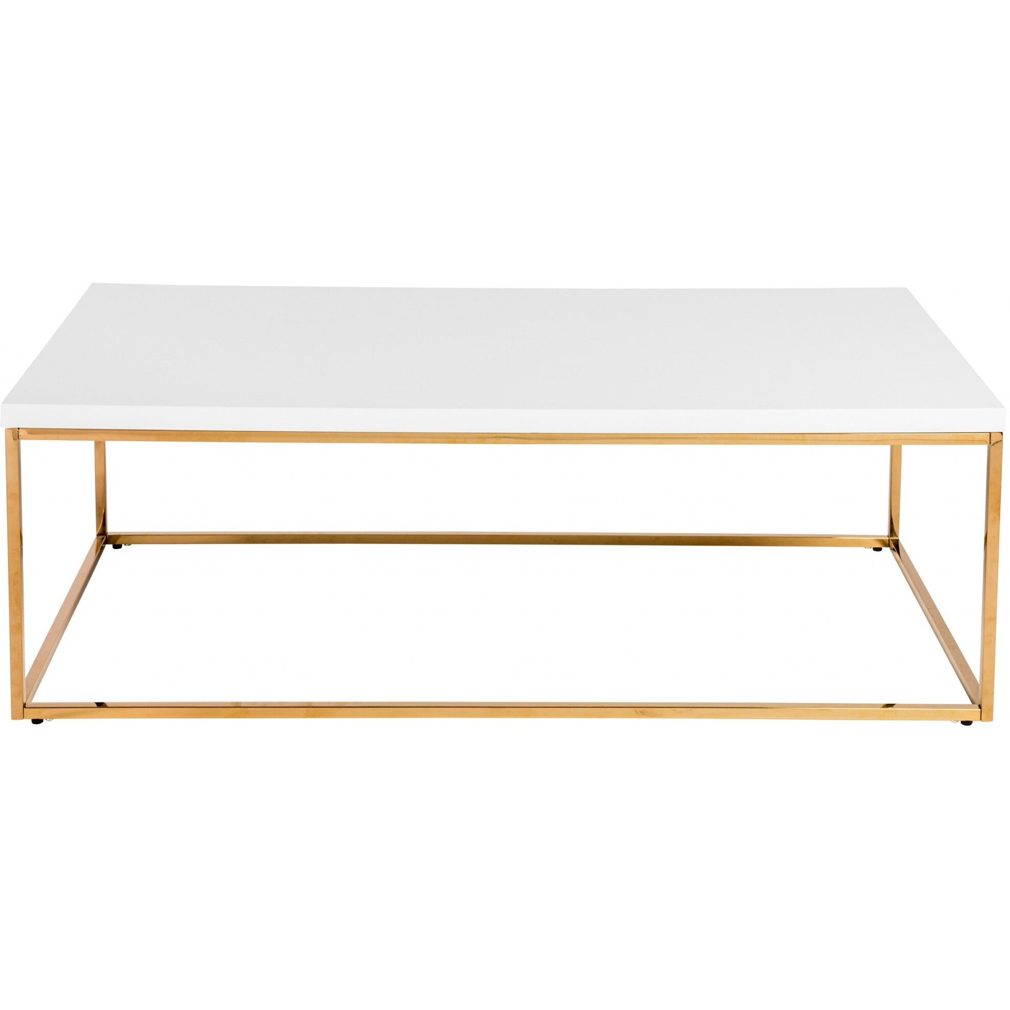 White And Gold High Gloss Coffee Table