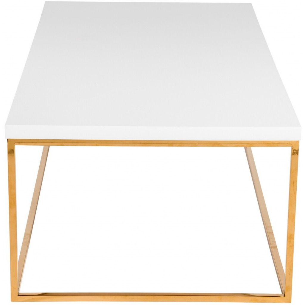 White And Gold High Gloss Coffee Table