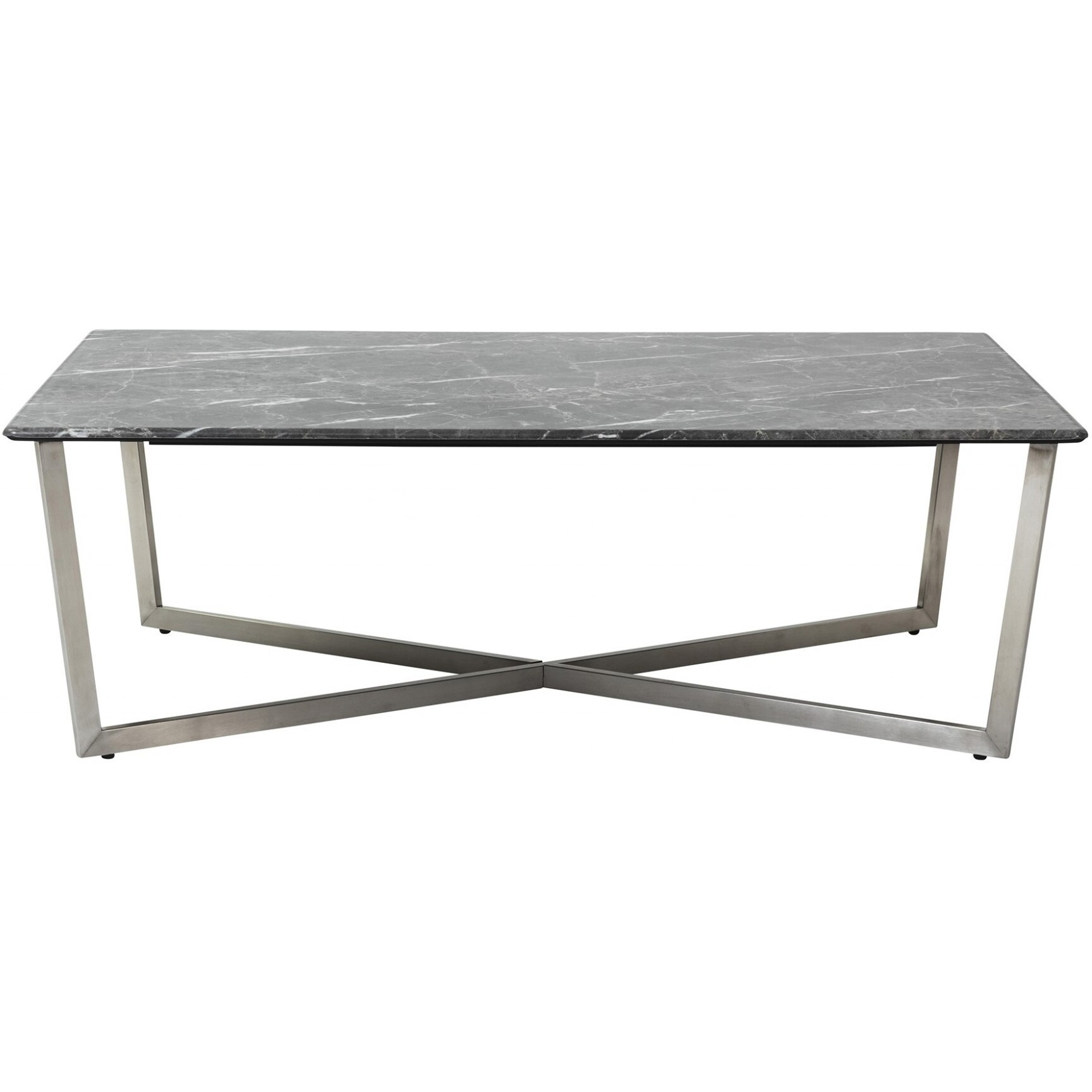 Black On Stainless Faux Marble Coffee Table
