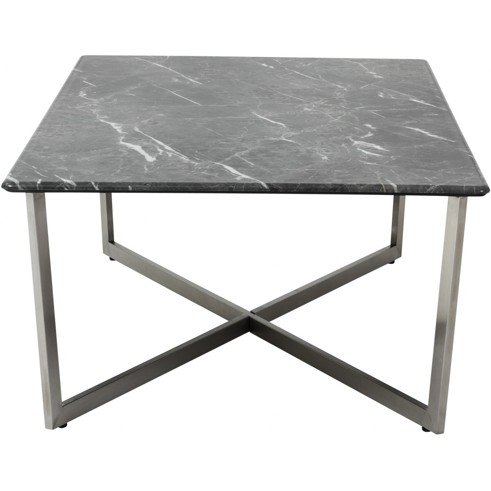 Black On Stainless Faux Marble Coffee Table