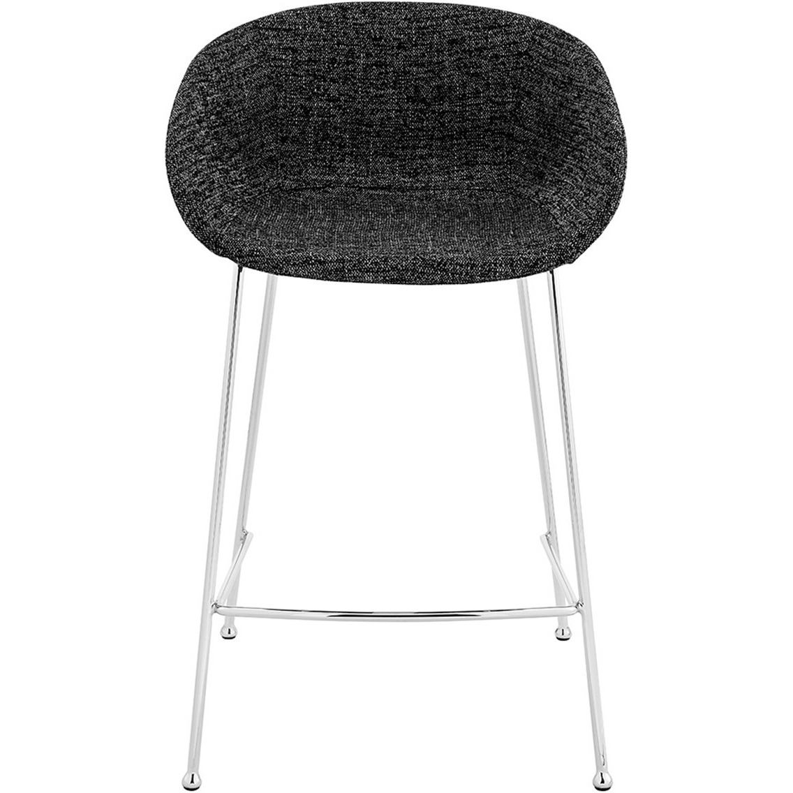 Set Of Two Black And Chrome Scoop Counter Stools