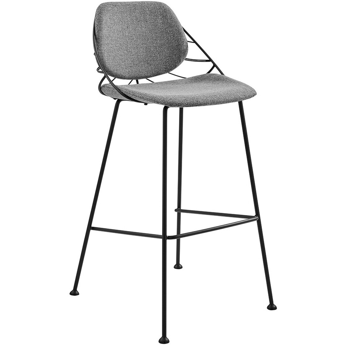 Set Of Two Leaf Framed Gray Bar Stools