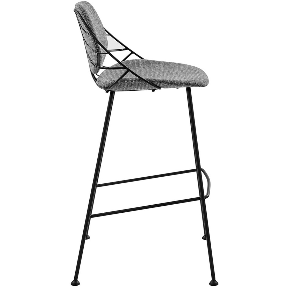Set Of Two Leaf Framed Gray Bar Stools