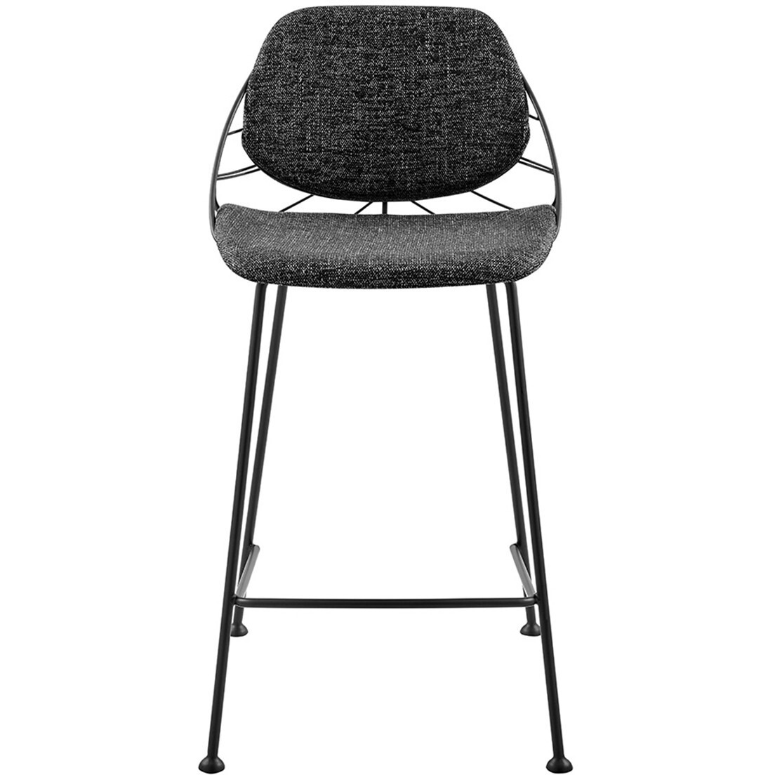 Set Of Two Leaf Black Counter Stools