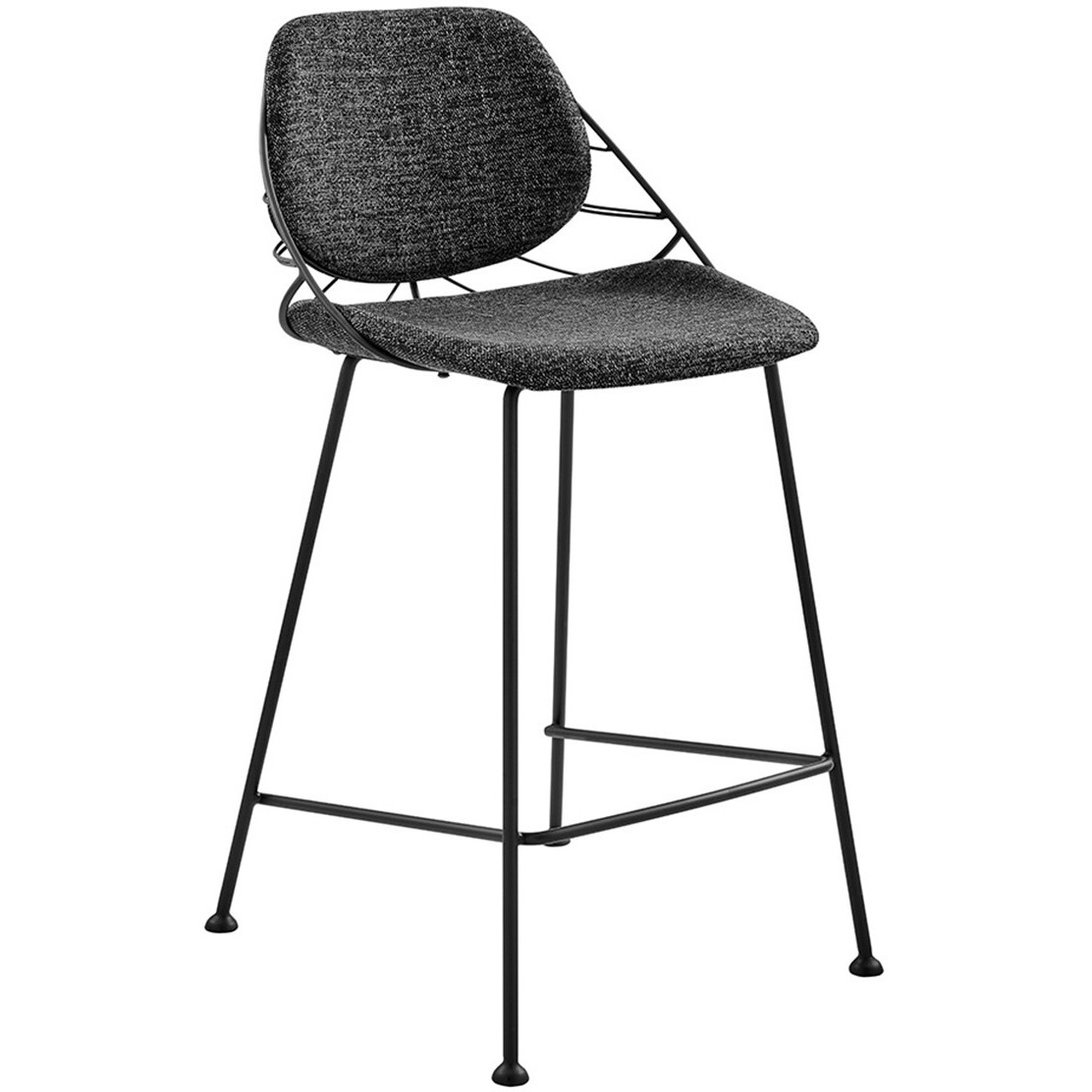 Set Of Two Leaf Black Counter Stools