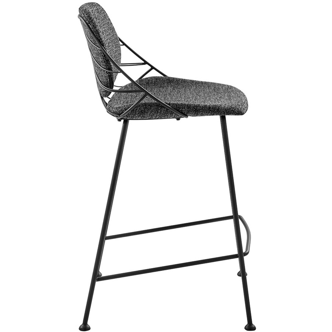 Set Of Two Leaf Black Counter Stools