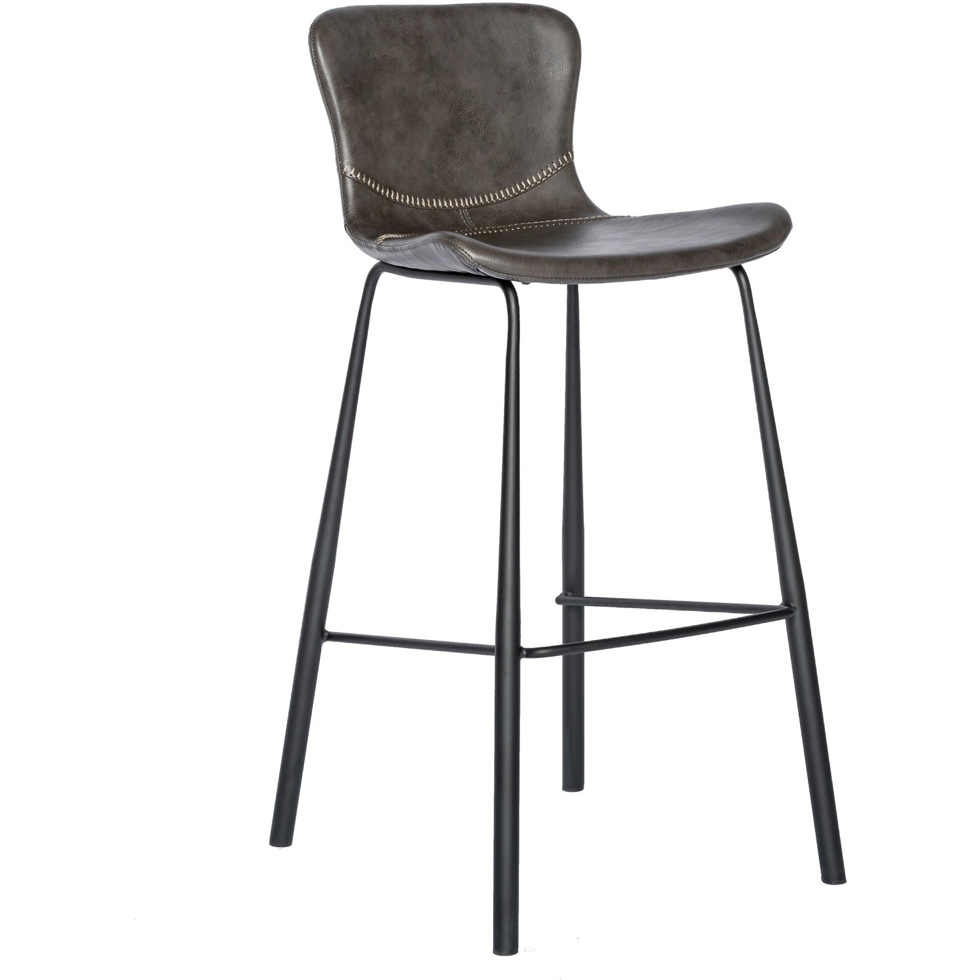 Set Of Two Vintage Stitch Gray Bar Stools