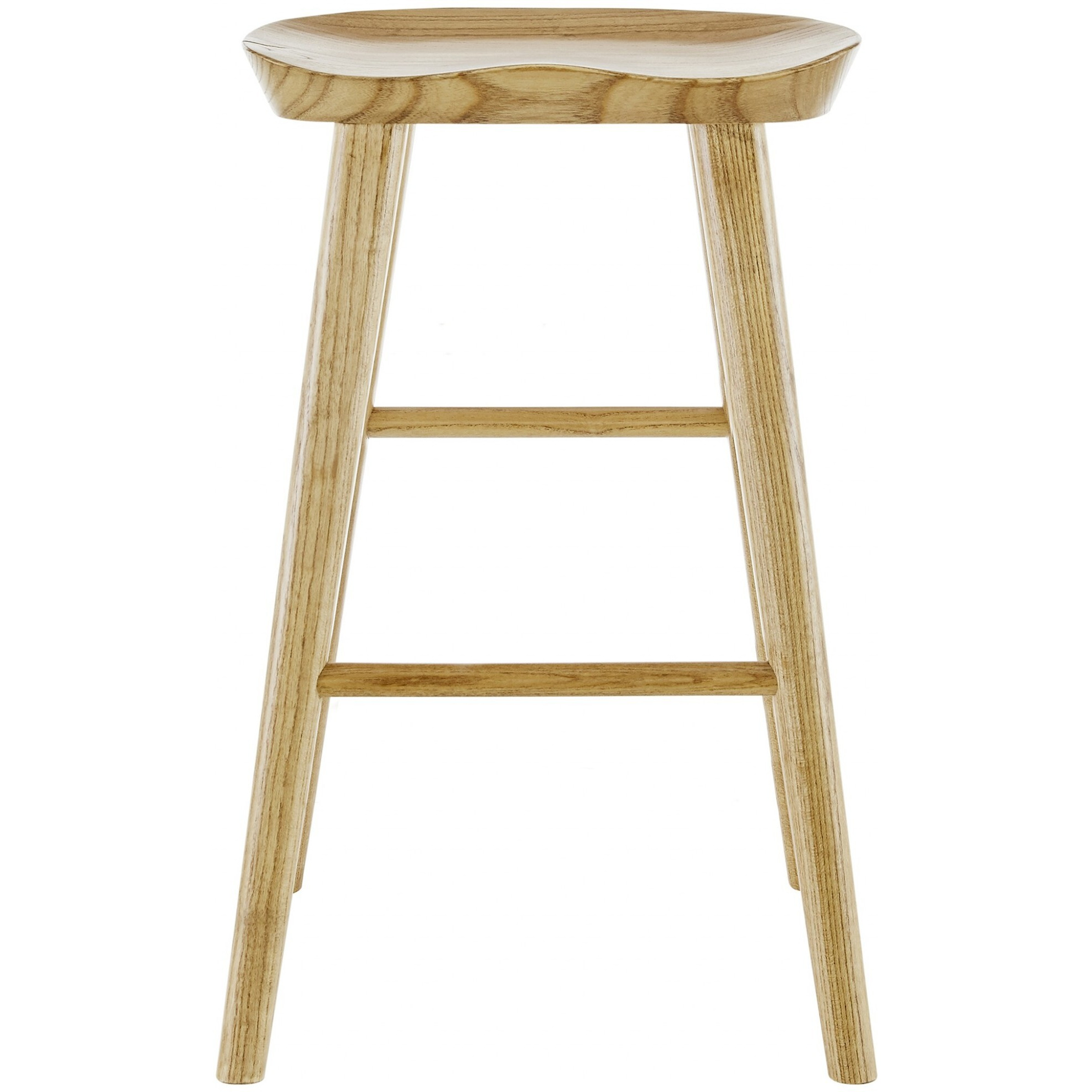 30"" Light Natural Brown Solid Wood Bar Stool