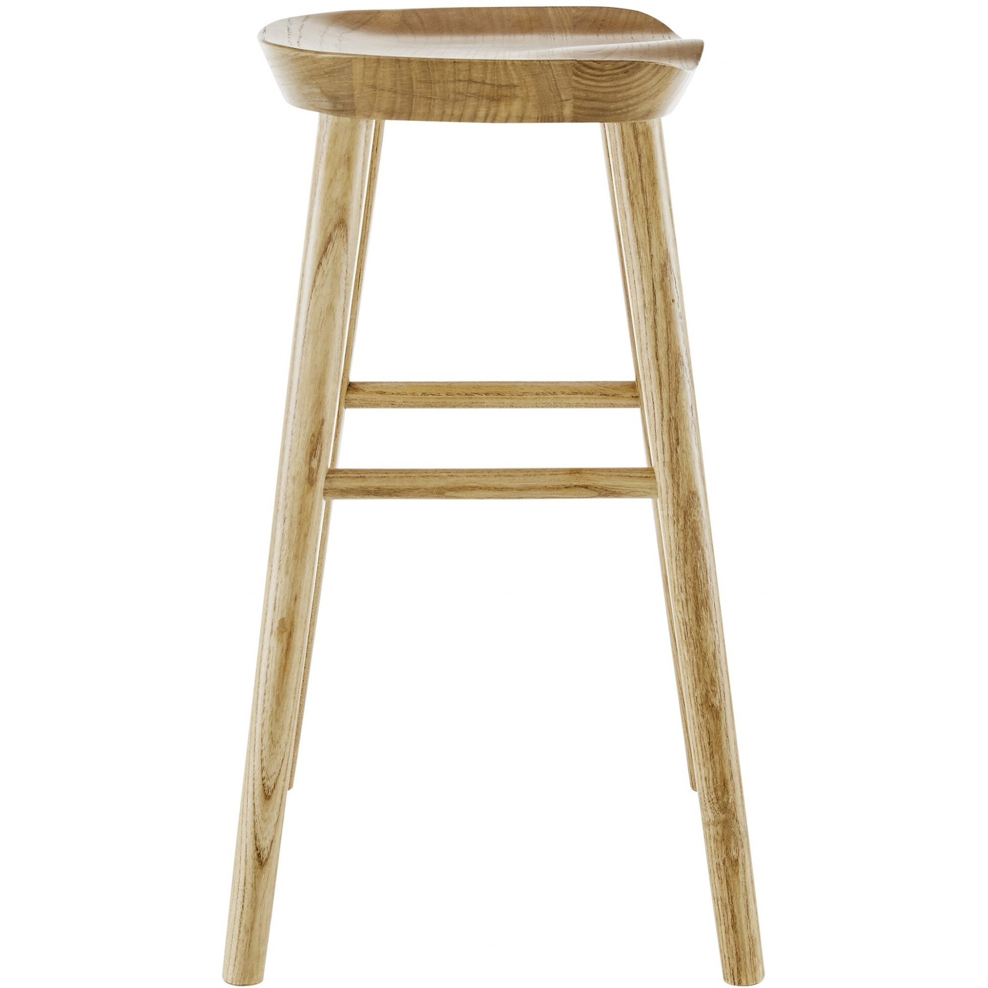 30"" Light Natural Brown Solid Wood Bar Stool