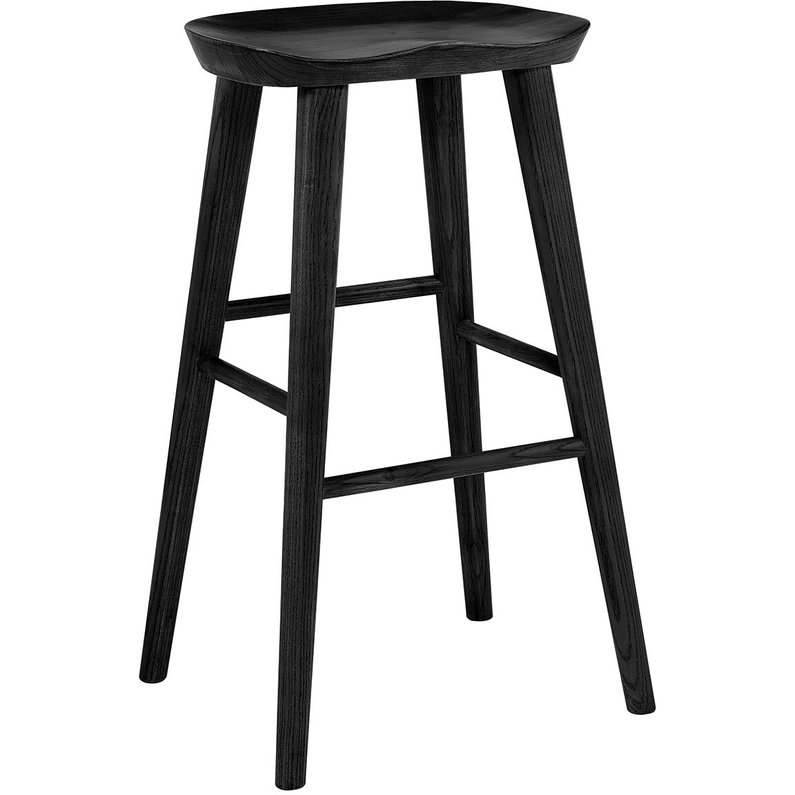 30"" Black Solid Wood Bar Stool
