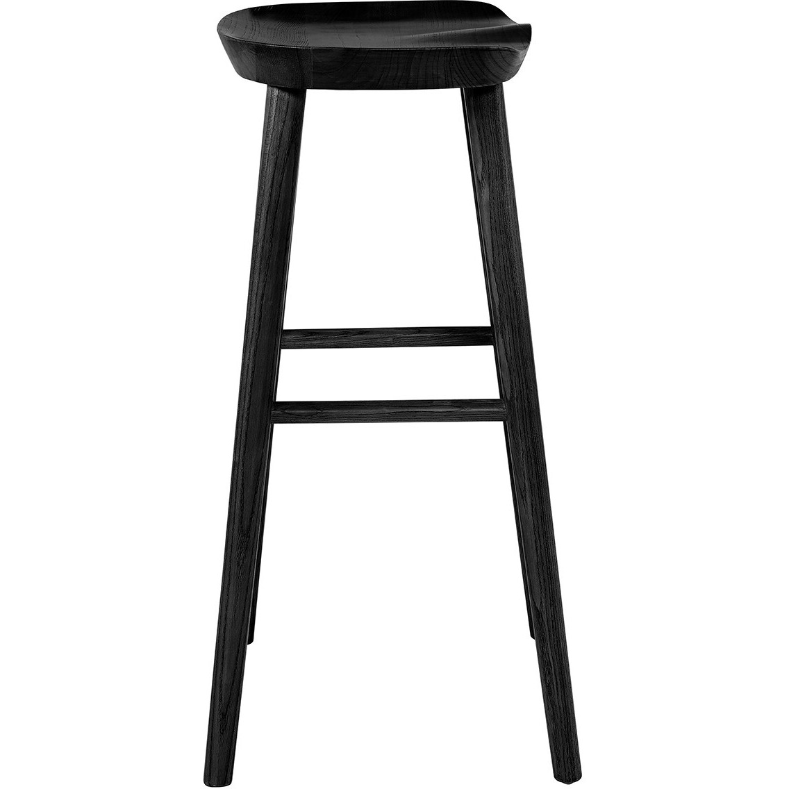 30"" Black Solid Wood Bar Stool