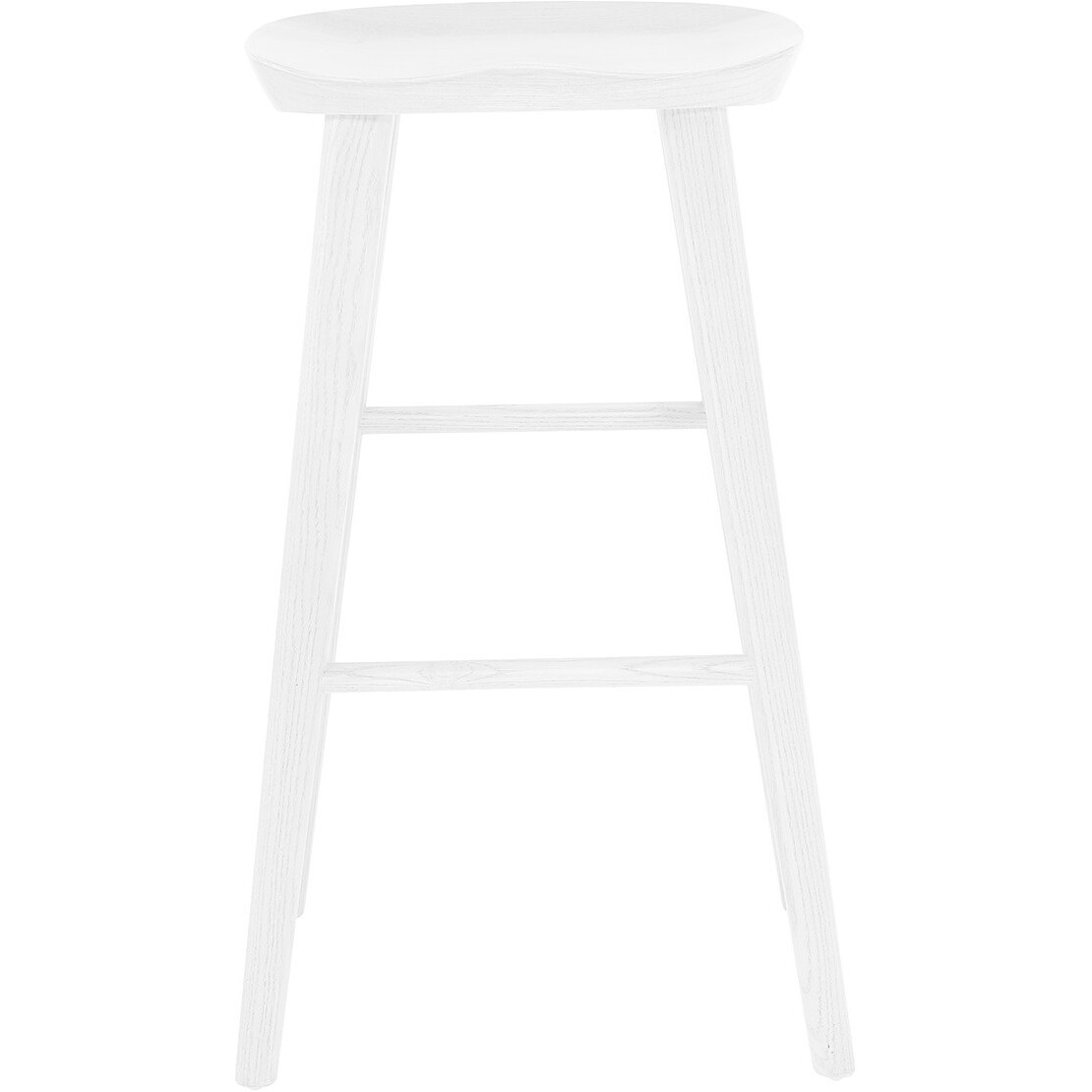 30"" White Solid Wood Bar Stool